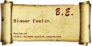 Blaser Evelin névjegykártya